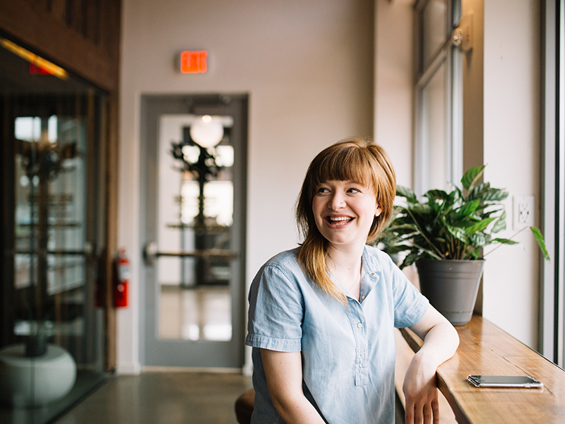 woman smiling