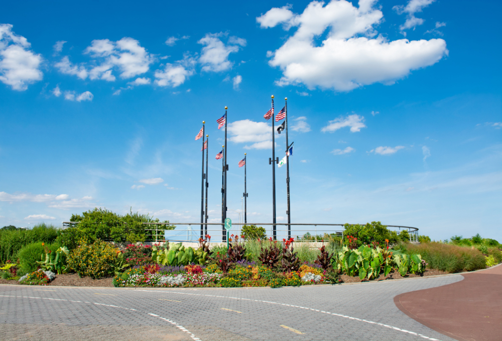 circle of flags in Staten Island